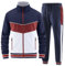 ANOTWENER Trainingsanzüge für Männer Set Trainingsanzüge 2 Stück Sets Warm Up Trainingsanzug Jogging Jogger Zweiteilige Outfits Jacke und Hose Sport Mode Laufen Kleidung Marineblau JW-085-XL