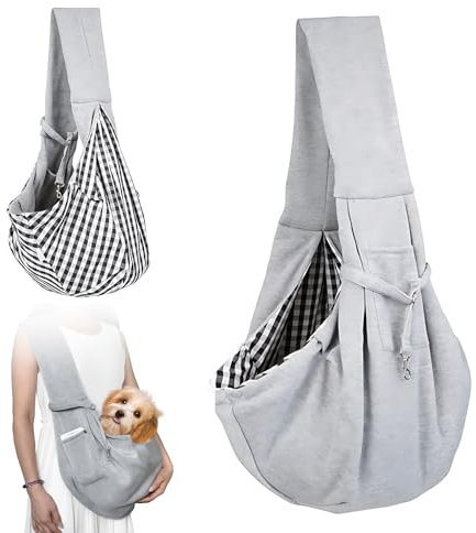 Sac de Transport pour Chien Chat, Réglable Sac Bandoulière pour Animal de Compagnie, Sac à Main Chien pour Chiens/Chats de Taille Moyenne Jusqu'à 7,5 kg, pour l'extérieur, Les Voyages, Le Métro