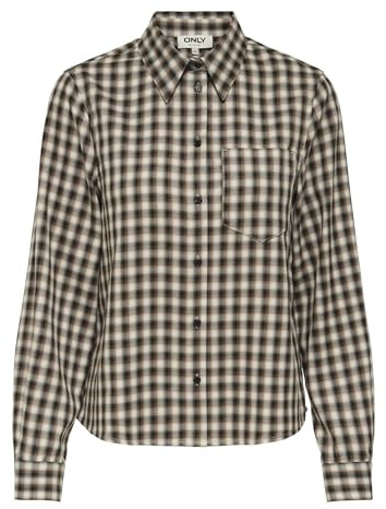 ONLY Damen Onlliva Cath Life Ls Tie Check Shirt WVN