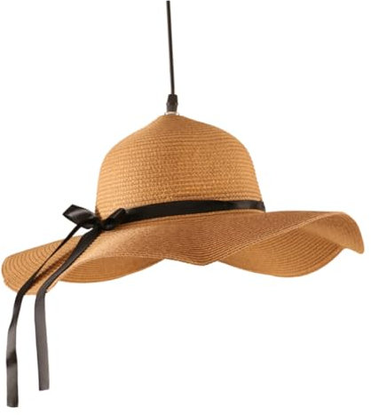 UKCOCO Kreative Hängeleuchte Im Stil Eines Strohhuts Südostasiatische Zen-inspiration Für Wohnräume Leuchtmittel Natürlichem Rattan Installieren Für Esszimmer Und