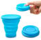 UNIHOC Tazze di Silicone Pieghevole, 170ml Portatile a Livello Alimentare Senza BPA Coppe da Viaggio Pieghevoli con Coperchio di Sigillatura per Viaggio, Campeggio, Escursionismo e al Lavoro, Blu