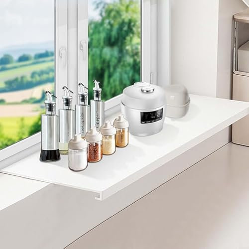 EZAYMSNY 40x25 cm Fensterbank Verlängerungsplatte, mit Magnetfuß Fenster Pflanzenregale Aufbewahrungsregal kein Stanzen für die Organisation und Aufbewahrung in der Küchenbalkon Bad Arbeitsplatten