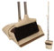 AXON´S Escoba y recogedor Plegable con Mango Extensible de Palo Largo en Color Beige - Cepillo para Limpieza de hogar Plegable Ajustable y Adaptable.