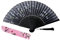 ZoomPlay Folding Hand Fan, Handheld Fan Bamboo Hand Fan for Birthday Gifts Dancing Cosplay Wedding Party, Black White