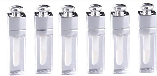 6 Pcs 3ml Empty Lip Gloss Tubes Containers Clear Refillable Lip Balm Bottles Transparent Mini Lipstick Containers for DIY Lip Gloss Makeup