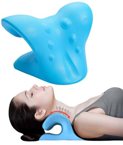 Massaggiatore per collo,Cloudy Neck,Massaggio di alta qualità per dolori al collo,Dispositivo di trazione cervicale portatile per promuovere la circolazione sanguigna,Estensore per il collo