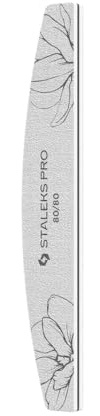 STALEKS EXPERT ST-NFE-40-80/80-25 - Double-Sided Half Moon Nail File, 80/80 Grit, Thin Foam Layer, Pack of 25