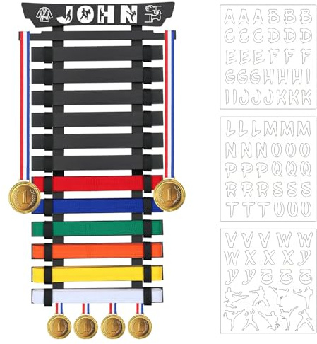 Niciksty 12 Ceinture Karaté Présentoir avec Autocollants