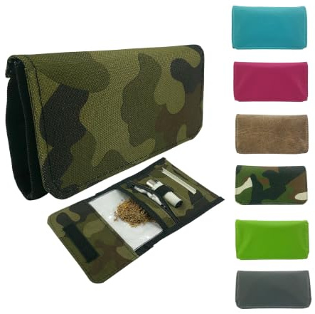 Tabaquera Tabaco De Liar | Fabricado En España | Verde Militar camuflado | Pitillera Tabaco De Liar | Pitillera de Lona | Cartera Estuche Elegante | Resistente y Duradera (Camuflaje Militar)