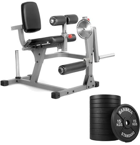 Leg Curl & Extension Machine with Weight Plates – Dual Function Lower Body Trainer (Cast Iron / Bumper / Tri Grip Options)