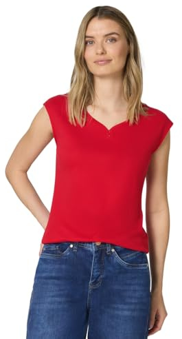 Damen Shirt mit gerundetem V-Ausschnitt