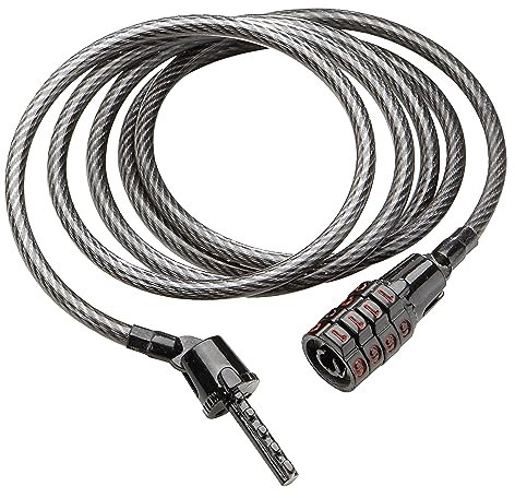 Kryptonite (210214) Antirrobo Cable -keeper 512 Combo (5x1200), Candado Calidad Spiralkabel Schwarz 3500020, Negro (Black), 5 Mm 120 Cm