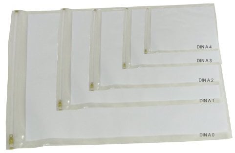 HELE Papiertasche für DIN A1 - Planschutztasche in 65 x 90 cm, Klar, DIN A1 (594 x 841 mm)