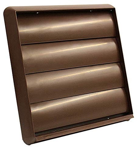 Kair Brown Gravity Grille 183mm External Dimension with 150mm - 6 inch Round Rear Spigot and Not-Return Shutters - Ducting Air Vent