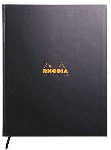 Rhodia 190401C Rhodiactive Notizbuch (DIN A4, kariert, Kladde mit weichem Deckel, Kalender, Lineal, 90 g, 21 x 29.7 cm, 80 Blatt) 1 Stück schwarz