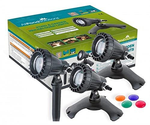 All Pond Solutions Underwater Pond and Garden Lights with Colour Lenses, Set of 3