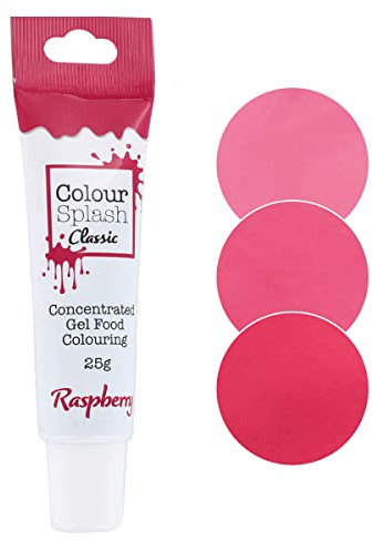 Colour Splash Food Colouring Gel | Raspberry | Highly Concentrated Gels, Easy To Use Squeezy Tubes, Edible Ingredients, Transform Plain Cakes Into Bright, Eye-Catching Creations - Raspberry 25g