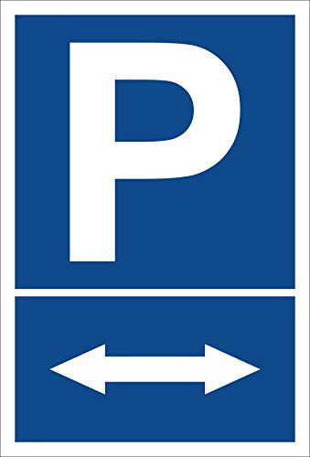 Plaque – Flèche vers la gauche et droite – Parking Panneau Stationnement – 15 x 20 cm, 30 x 20 CM et 45 x 30 cm – bohrlöcher autocollants mousse rigide en aluminium Composite – s00274