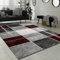Paco Home Designer Teppich Kariert Kurzflor Marmor Optik Meliert Modern Grau Schwarz Rot, Grösse:120x170 cm