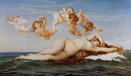 1art1 Alexandre Cabanel Poster Die Geburt Der Venus, 1863 Bilder Leinwand-Bild Auf Keilrahmen | XXL-Wandbild Poster Kunstdruck Als Leinwandbild 120x70 cm