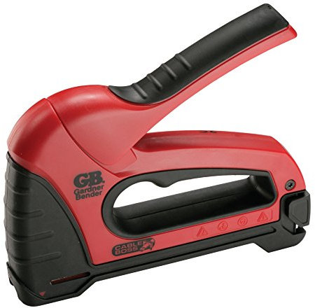 Gardner Bender MSG-501 - Pistola de grapas para cable de trabajo pesado, grado profesional, asegura coaxial (NM) y cable de bajo voltaje, color rojo