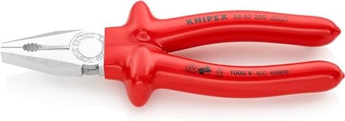 Knipex Pinza universale cromata, isolati ad immersione, collaudati VDE 200 mm 03 07 200