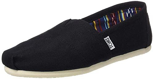 TOMS Damen Schwarz Leinwand Classic Espadrilles-UK 3