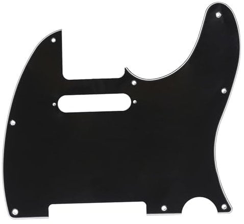 Musiclily 8 Löcher Tele Schlagbrett Pickguard für Fender American/Mexican Standard Telecaster Modern Style E-Gitarre,3 lagig Schwarz
