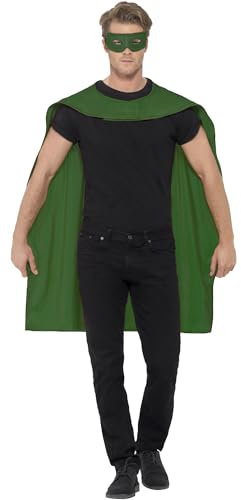 Smiffys Capa, Verde, con antifaz