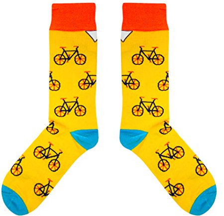 CUP OF SOX - Bikes/Fahrrad / Hipster - Socken in der Tasse - Herren und Damen Geschenksocken Freizeit Socken, Gelb, 41-44