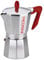 Pedrini 9081 Cafetière italienne, 1 tasse 6 tasses argent/rouge