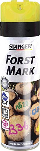 Stanger Forst Mark Fluor Gelb 500ml Stop & Go - Kennzeichnung von Bäumen, Forstmakierspray, Wetterbeständig, Feuchtigkeitsgeeignet