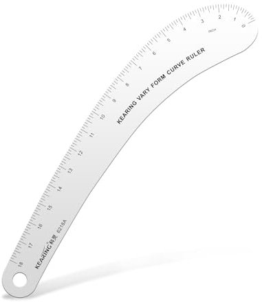 KEARING 18 inch French Curve Ruler, Professional Vary Form Curve Ruler for Sewing, Quilting, Design, 49.7 cm Length, Aviation Aluminum, Single Piece Aluminum Construction