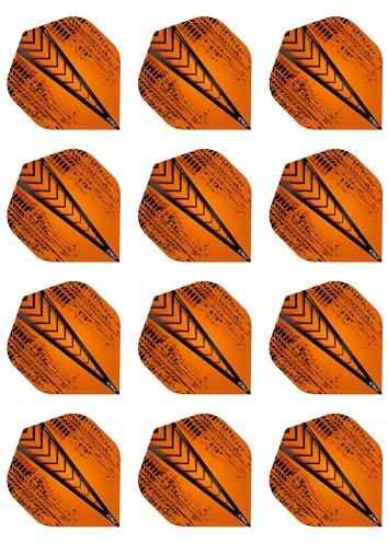 RED DRAGON Hardcore Radical Orange Extra Dicke Standard Dart Flights - 4 Sätze pro Packung (12 Flights insgesamt)