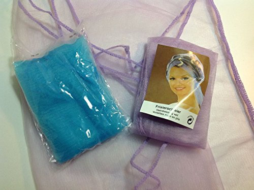 niavida 2 x Frisurenschleier Haarschleier Wasserwellschleier Dreiecktuch Frisierschleier blau rosa-pink
