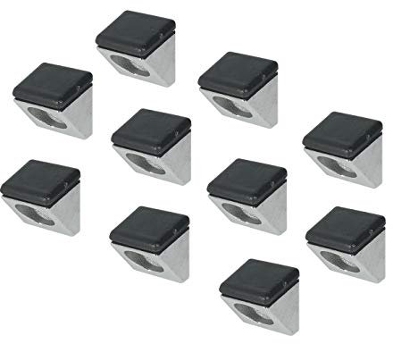 Gedotec Regal-Halter Metall Glas-Bodenträger Küche Regal-Halterung zum Schrauben im Holz - H3131 | Fachbodenträger für Bohrloch Ø 5 mm | Stahl vernickelt | 10 Stück - Tablarträger für Möbel & Schränke