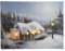 LED Bild Weihnachtshaus in den Bergen Leinwand Wandbild 38x58cm