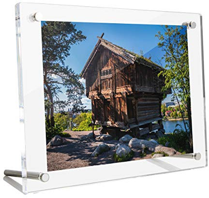 HIIMIEI Bilderrahmen 10x15 cm Acryl klare freistehende doppelseitige magnetische Deskto Fotorahmen für Familienfotos Hochzeitsfotos und Babyfotos
