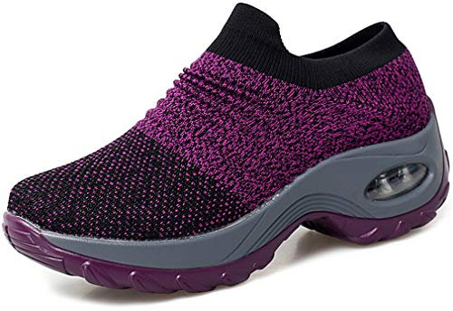 Solshine 579 - Scarpe da ginnastica da donna con plateau e imbottitura ad aria, da donna, Viola (viola.), 35 EU
