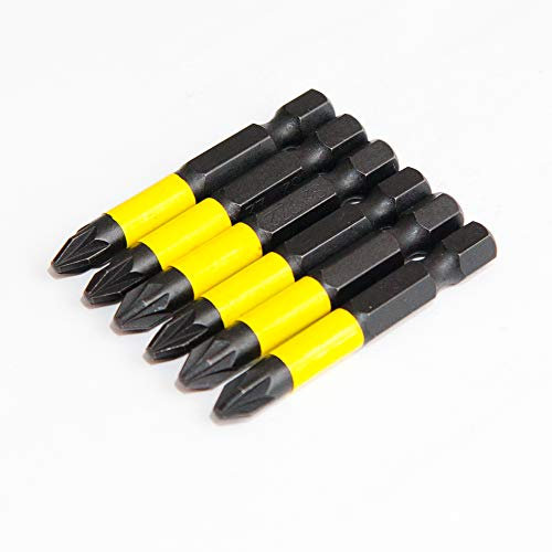 Bit PZ2 Schraubendreher Bits Satz (6 Stück in Box) Aufnahme 1/4 inch Gesamtlänge 50 mm Kreuz-Bit