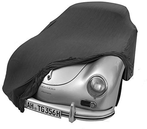 Autoplane Elastisch Atmungsaktiv Staubschutz Weich Stretch Stoff Universal Autoabdeckung für Innen Garage Auto Show, Grau (Grau bis 5,10 Meter)