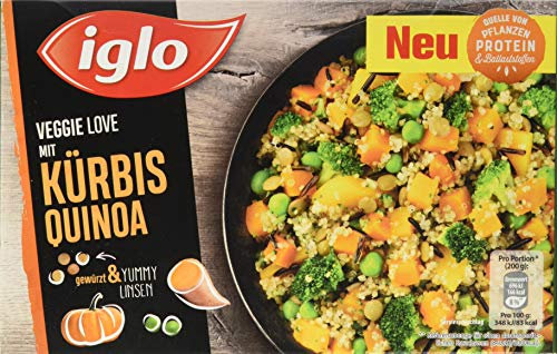 iglo Veggie Love Kürbis Quinoa - vegetarische Gemüsemischung mit Kürbis - mit Pflanzenprotein und Ballaststoffen - 400 g (Tiefgefroren)