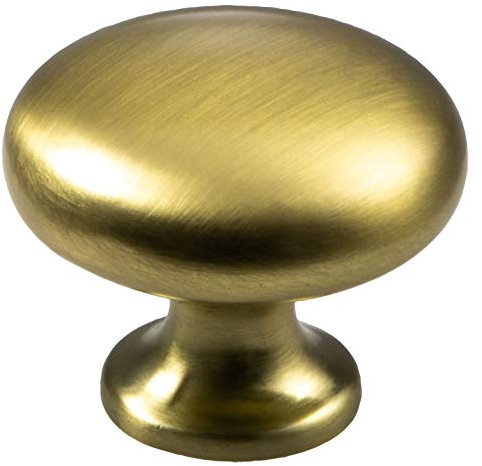 Gedotec Design Möbelknopf Messing matt Schrank-Knopf Vintage für Schubladen - DUKE | edler Türknopf rund | Kommoden-Knopf Küche mit Ø 31 mm | 1 Stück - Möbel-Knauf Antik klassisch mit Schrauben