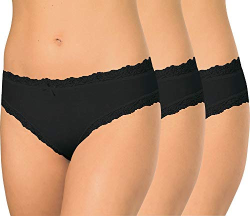 Nina von C. Damen-Slip 3er-Pack schwarz Größe 42