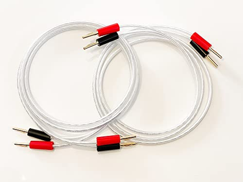 QED Reference XT25 Speaker Cable 2 Metre Pair, Two Cables Terminated With Gold Plated 4mm Banana Plugs On All Ends 8 Plugs In To