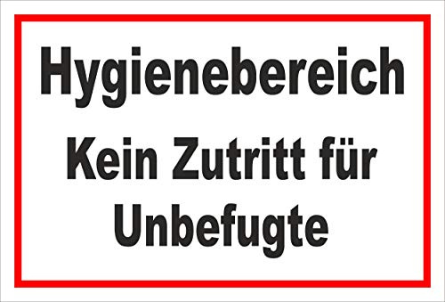 Melis-Folienwerkstatt Schild Hygienebereich - 30x20cm - Bohrlöcher - 3mm Aluverbund – 20 VAR S00225-005-B