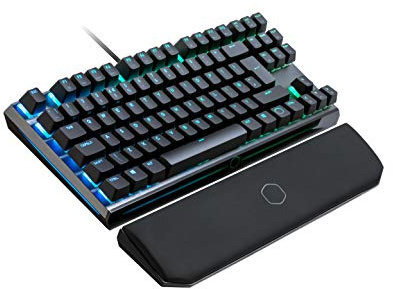 Cooler Master MasterKeys MK730 Clavier de jeu mécanique – Commutateurs flottants RVB, plaque en aluminium brossé, repose-poignet magnétique – Disposition TKL UK, Cherry MX Rouge