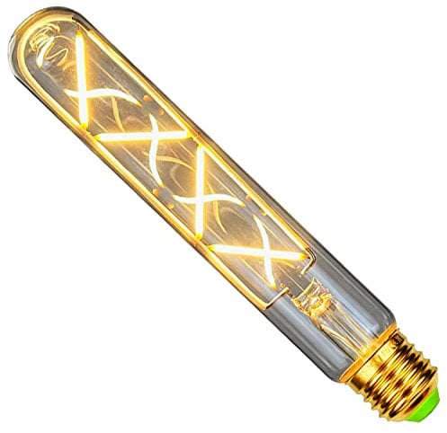 TIANFAN Edison Classic Langes Reagenzglas T28 Zickzack-Design Gerade LED-Filament Spezialität Dekorative Glühbirne 185mm 4W Transparent