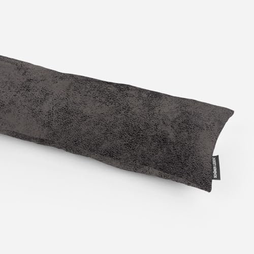 SCHÖNER LEBEN. Zugluftstopper Kunstleder grau schwarz glänzend, Auswahl:120cm Länge