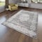 TT Home Wohnzimmer Teppich Modernes Orientalisches Design Kurzflor In Grau Weiß, Größe:80x150 cm